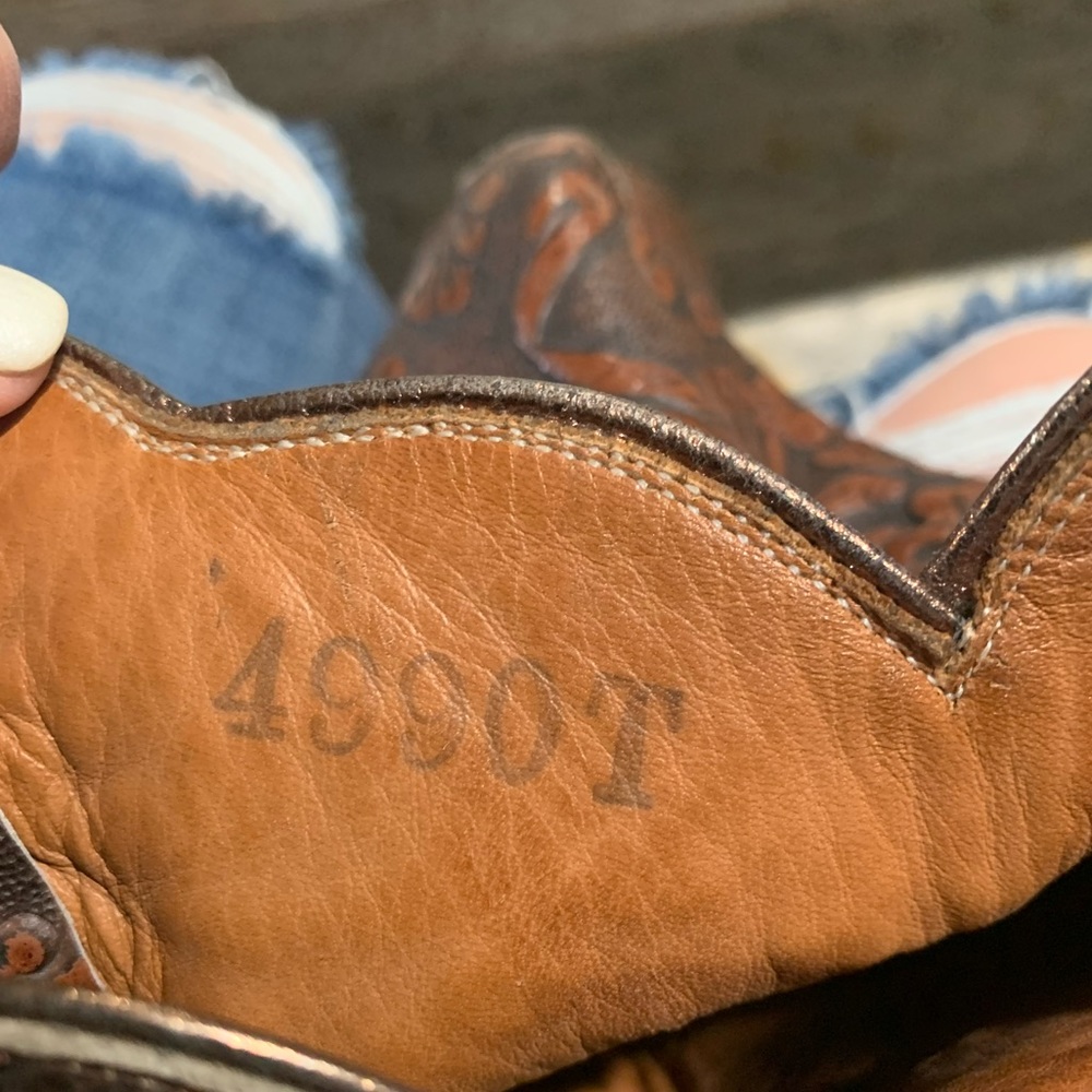 Rios of Mercedes leather embossed cowboy cowgirl boots! Sz 7 - Picture 4 of 7